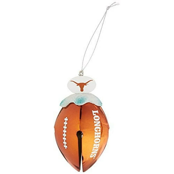 Topperscot NCAA Texas Longhorns Snow on Football Bell Ornament