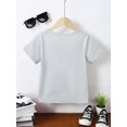 thumbnail image 4 of 3T Toddler Baby Boys Clothes Baby Boys T-shirts 3-4T Boys Short Sleeve Letter Print Round Neckline Summer T-shirts Gray, 4 of 7