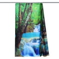 thumbnail image 3 of 4PCs Shower Curtain Waterproof Fabric Bathroom Set With Hooks Waterfall Nature Scenery Bath Mat Lid Toilet Cover Non-Slip Rug Doormat Sets for Home Bathroom Decor, 3 of 6