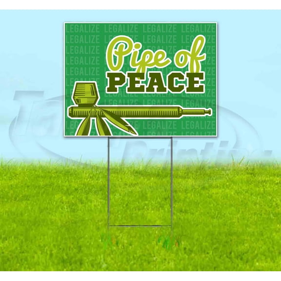 Pipes Of Peace (18" x 24") Yard Sign, Includes Metal Step Stake