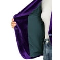 thumbnail image 6 of DARING DIVA Women's Velvet Office Coat Solid Shawl Collar Blazer S Deep Purple, 6 of 6