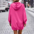 thumbnail image 4 of Baqcunre Women's Sweaters Autumn And Fashion Plaid Large Pocket Quilted Hooded Sweatshirt Casual Long Sleeved Pullover Hoodie Sweater Dress Cropped Sweatshirt Fall Outfits Women Trendy Hot Pink XL, 4 of 6