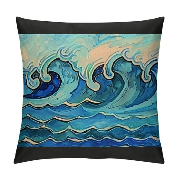 Whale PillowBlue Whale Throw Pillows with Free Style Edge,Coastal Ocean Decorative Pillow for Couch Sofa