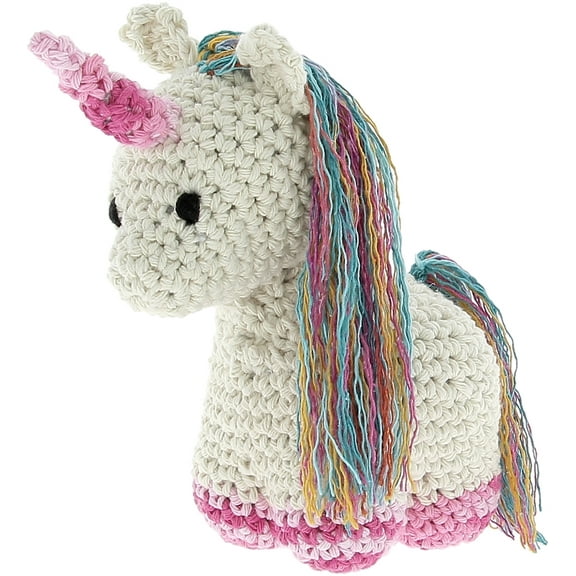 Hoooked Unicorn Nora Yarn Kit W/Eco Brabante Yarn-Off White