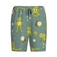 thumbnail image 4 of Wukai Cute Yoga Frogs Men’s Short Pajama Pants With Pockets Soft Sleep Pj Shorts for Men-, 4 of 6