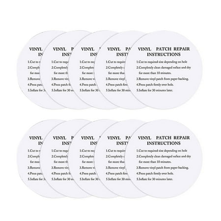 

Yoone 10Pcs/Set Self-adhesive Repair Patch Waterproof PVC Easy Cut Transparent Round Pool Sticker for Repairing
