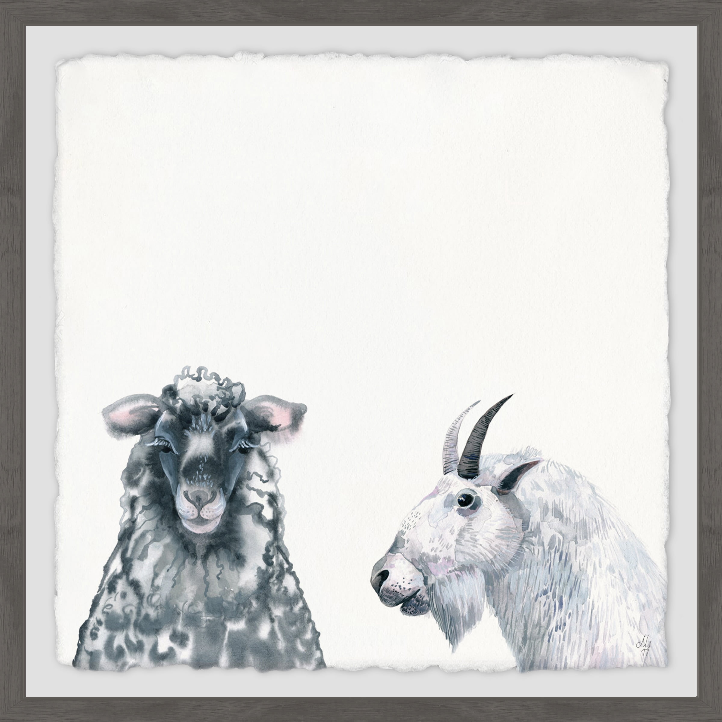 Black and White Duo Framed Painting Print