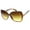 Tortoise-Gold / Amber, variant on sunglassLA Female Women's Oversize Metal Temple Accent Gradient Lens Butterfly Sunglasses 62mm (Creme-Gold / Amber) - 62mm