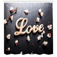 thumbnail image 3 of Ambesonne Almond Blossom Shower Curtain, Love Sign Wooden, 69"Wx84"L, Charcoal Grey Pale Brown, 3 of 3