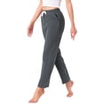 thumbnail image 4 of INSPIRE CHIC Womens Lounge Pants Cotton Long Straight Elastic Waist Drawstring with Pocket Sleep Sport Pajama Nightwear XS Deep Gray, 4 of 6