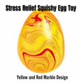 thumbnail image 3 of Relaxation Squishy Egg Toy with Slow Rising Swirl Design, 1-Pack, Yellow and Red Marble, for Easter Basket Stuffers, Squeeze Toy, 3 of 3