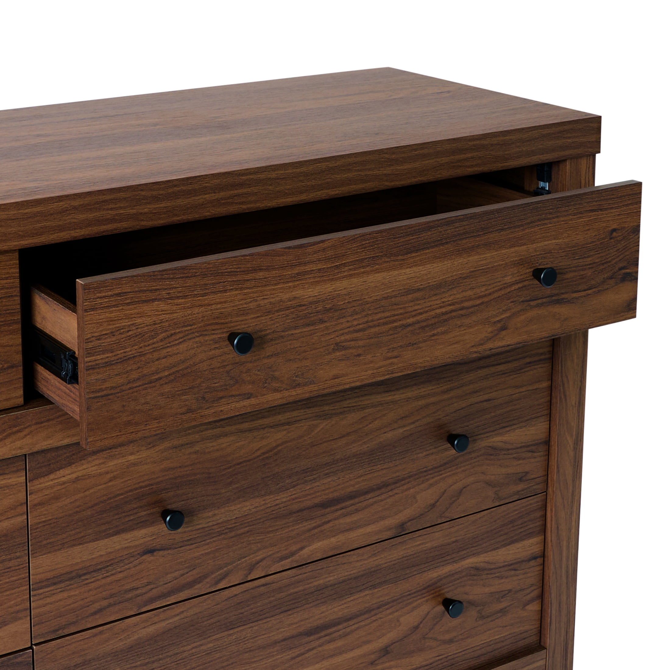 Better Homes & Gardens Ezra 64" Wide 6-Drawer Dresser, Walnut Finish