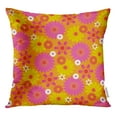 thumbnail image 1 of RYLABLUE Orange Botanique Mod Fleurs Rose Magenta Nature Chevauchement Motif Jeter Taie d'Oreiller Housse de Coussin, 1 of 1