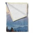 thumbnail image 2 of National Parks Soft Flannel Fleece Throw Blanket, Sunrise at the Mountains Pine Trees Covered on Hill Mist South Carolina, Cozy Plush for Indoor and Outdoor Use, 70" x 90", Multicolor, by Ambesonne, 2 of 5