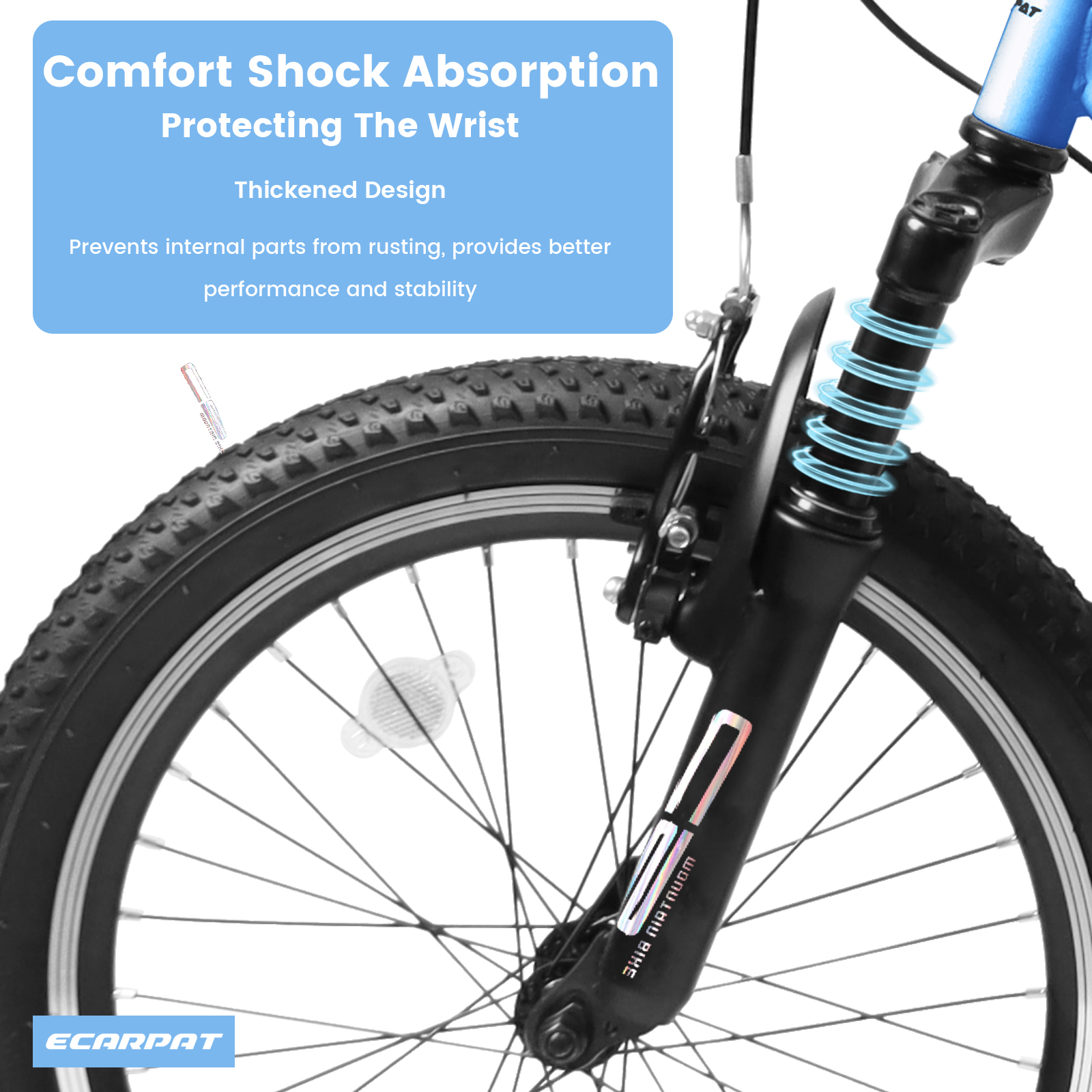 20" Mountain Bike with Shimano 7-Speed Gears, Front Suspension,Blue
