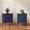 Blue Set, variant on 20''Night Stand Set of 2, Mid Century Nightstands with 2 Drawers and Solid Wood Legs, End Table Side Table for Small Space, Bedroom,Blue