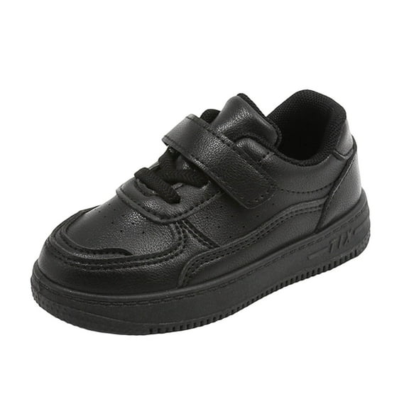 Owordtank Child Leather Lightweight Breathable Knit Athletic Running Sneakers for Kids Shoes