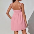 thumbnail image 5 of POTETI Womens Summer Dresses Solid Color Sleeveless Sun Dresses for Women Casual Strap Knee Length Party Mini Club Dresses, 5 of 7