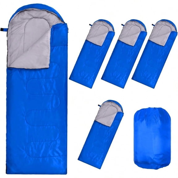 6 Pack Bulk Sleeping Bags for Homel Donation 0 Degree Waterproof Sleeping Bags with Comprion Sack for Adults Winter Cold Weather Care Camping Hiking Emergency