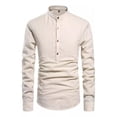 thumbnail image 3 of Camisa Cuello Mao Manta Hombre Casual Slim Fit Manga Larga, 3 of 4