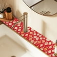 thumbnail image 2 of Yayeee Faucet Mat for Kitchen Sink 14.7" Diatomite Long Splash Guard Pad, Orange Christmas Ornaments Pattern, 2 of 7