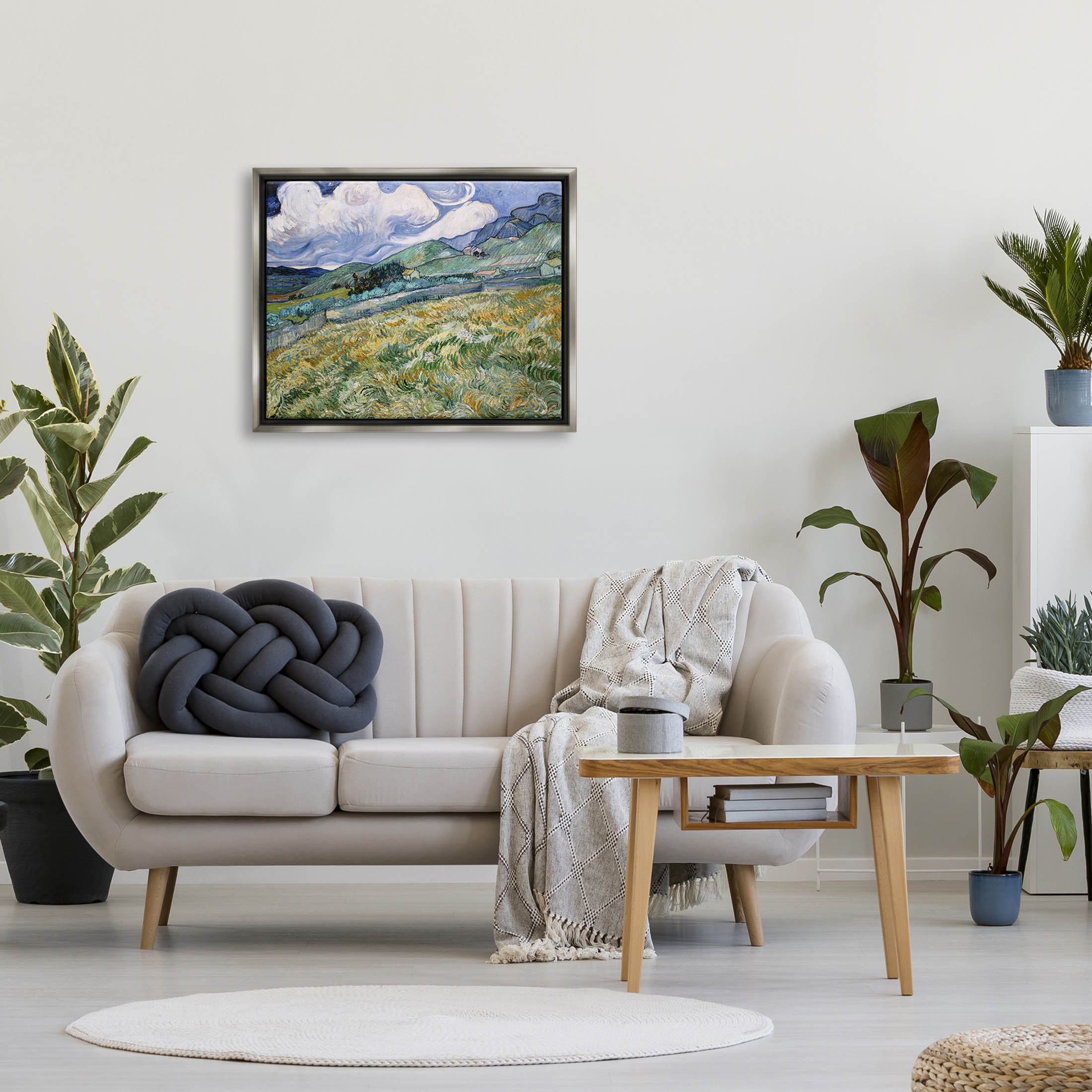 Landscape From Saint Remy Van Gogh Landscape Painting Luster Gray Framed Art Print Wall Art