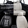 thumbnail image 3 of 2021 for Hyundai Kona Car Seat Cover, Black Car Seat Covers, Premium Leather 5 Piece Full Set Anti-Slip Lining Easy to Clean & Maintain, Airbag-Compatible, 3 of 9