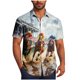 thumbnail image 1 of Mens Casual Manga Corta Botón Abajo Camisas Turndown Cuello Blusa de Impresión, Poliéster Ligero Top de la Moda para el Verano Al Aire Libre Y el Uso Diario, 1 of 6