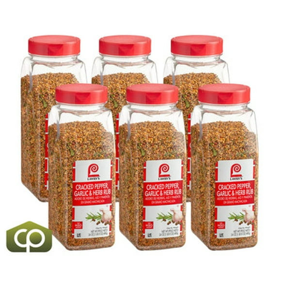 Lawry's Cracked Pepper, Garlic, and Herb Rub, 24 oz. - 6/Case - Bold Flavor