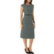 thumbnail image 4 of VESTIDO ELEGANTE DE MANGAS CORTAS CON CINTURÓN PARA MUJER INSPIRADO CHIC, VESTIDOS DE TRABAJO, GRIS OSCURO, XL, 4 of 6