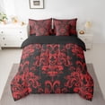 thumbnail image 2 of jejeloiu Cartoon Bowtie Bow 7-Piece Twin Bedding Sets,Ancient Damask Jacquard Bedding Comforter Set,Red Victorian Baroque Sheet Sets For Kids,Microfiber Bedroom Decor Reversible, 2 of 8