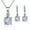 #10760, Silver, variant on 2 Pcs Pearl Rhinestone Crystal Peacock Themed Necklace + Earrings Jewelry Set