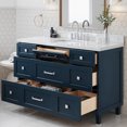 thumbnail image 2 of ARIEL Monroe 54 Inch Single Rectangle Sink Bathroom Vanity With Carrara White Quartz Countertop 1.5 Inch Edge In Midnight Blue, 2 of 7