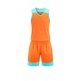 thumbnail image 6 of XINXIAOO Tween Sports Shorts Set Orange Boys Girls Basketball Outfit 2pc Breathable Lightweight Tracksuit Tank Top Track Shorts For Practice and Competition 11-12 Years, 6 of 6