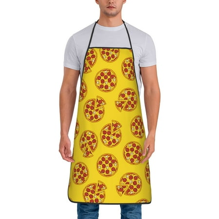 

Apron for Men Women Cute Pizza Sausage Tomato Waterproof Chef Kitchen Baking Apron with Long Ties Aprons for Cooking Baking and Gardening Kitchen Collection