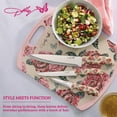 thumbnail image 3 of Dolly Parton 3-Piece Chef Knife Set with Rose Pattern Handles for Kitchen Prep, 3 of 5