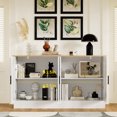 thumbnail image 3 of 53.1“W 4 Door Buffet Cabinet, Coffee Bar Cabinet with Adjustable Shelf, Kitchen Buffet Sideboard for Living Room, Kitchen, White, 3 of 8