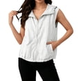 thumbnail image 3 of Miaoju Hooded Vest for Women Sleeveless Zip Up Lightweight Breathable Shirts Drawstring Summer Outdoor Sun Protection Top, 3 of 9