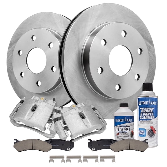 Detroit Axle - Brake Kit for Silverado Sierra Savana Express 1500 Tahoe Yukon Disc Brake Rotors Brake Calipers Ceramic Brake Pads Replacement : 12 inch Front Rotors
