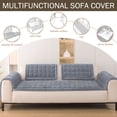 thumbnail image 6 of decorUhome Couch Cover, Washable Non-Slip Sofa Cover for Dogs, Pet Friendly Couch Protector for 2 Cushion Couch Sofa (Grey, 27.6" x 59"), 6 of 7