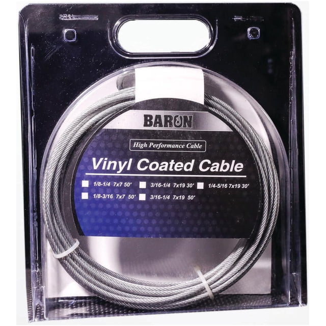 Cable revestido de vinilo 7x19 3/16-1/4 de 15 m por BARON MFG
