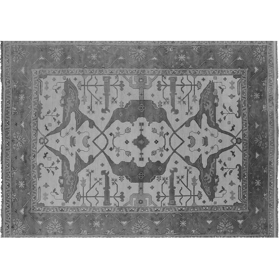 Ahgly Company Indoor Rectangle Oriental Gray Industrial Area Rugs, 2' x 5'