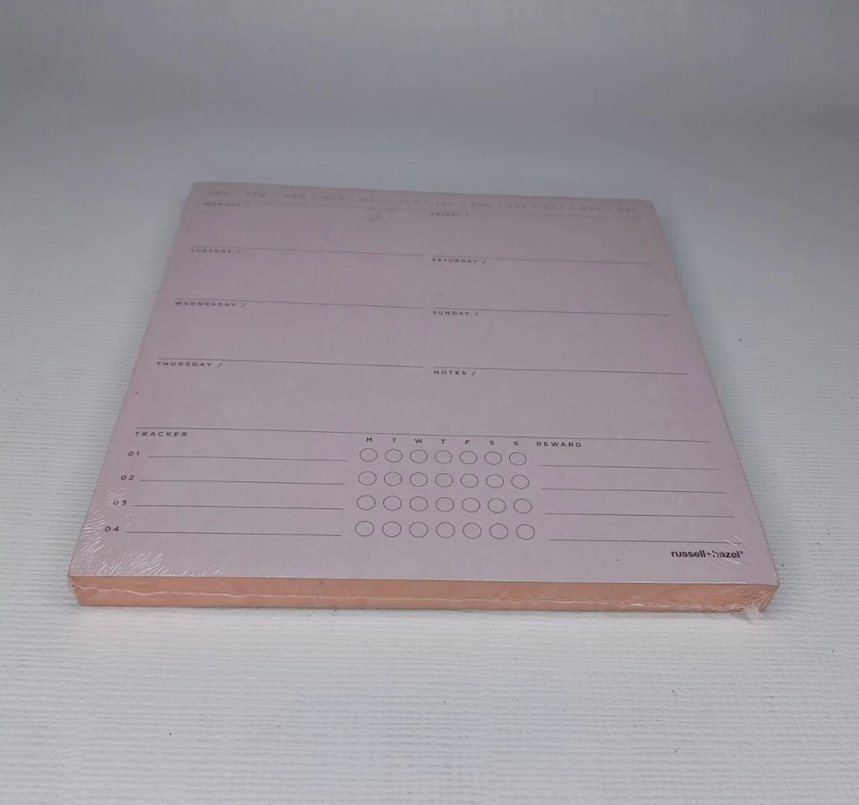 Russell + Hazel 7" Square Weekly Planning Planner Refill Pad Rose Gold Gilt Edge