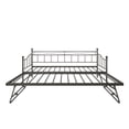 thumbnail image 6 of UHOMEPRO Metal Twin Size Daybed with Adjustable Pop Up Trundle, Black Space Saving Daybed Sofa Bed for Living Room and Office, No Box Spring Needed Sleeper Bed Frame, Black, 6 of 13