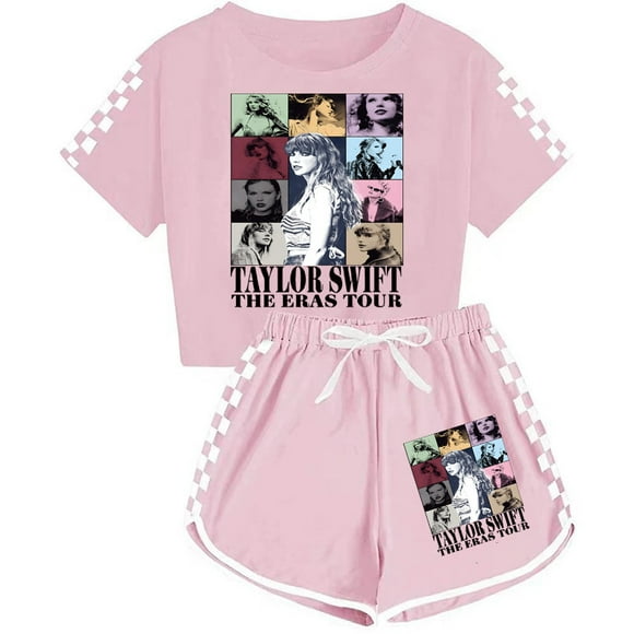 Kids Teens Boys Girls Taylor Swift Printed T-Shirt Tops Shorts Swiftie Fans Tracksuit Sportswear Set Gift - 1