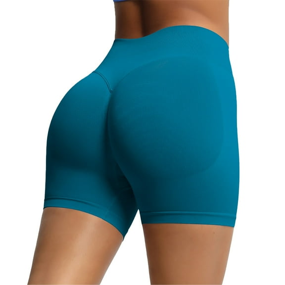 Tsesme Gym Workout Shorts Women Seamless High Waisted Yoga Shorts Comfy Elastic Scrunch Butt Lifting Shorts