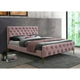 thumbnail image 2 of Omax Decor France Wood and Fabric Upholstered Queen Platform Bed in Blush Pink, 2 of 4