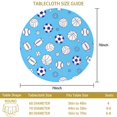 thumbnail image 3 of Football and Basketball Blue Pattern Round Tablecloth 70"x70", Wrinkle Resistant Wipeable Table Cover for Kitchen Dining Room Picnic Patio and Party, 3 of 6