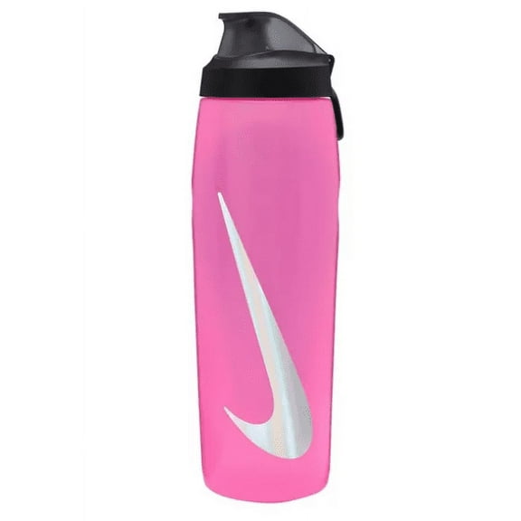 Nike Refuel 32oz Water Bottle – Squeezable, Leakproof Valve, Flip-Top Lid, BPA-Free, Easy Carry Handle – Pink/Black