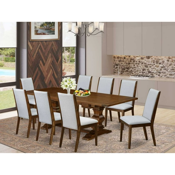 East West Furniture Table Top- Table Pedestal Parson Chairs, LALA9-88-05